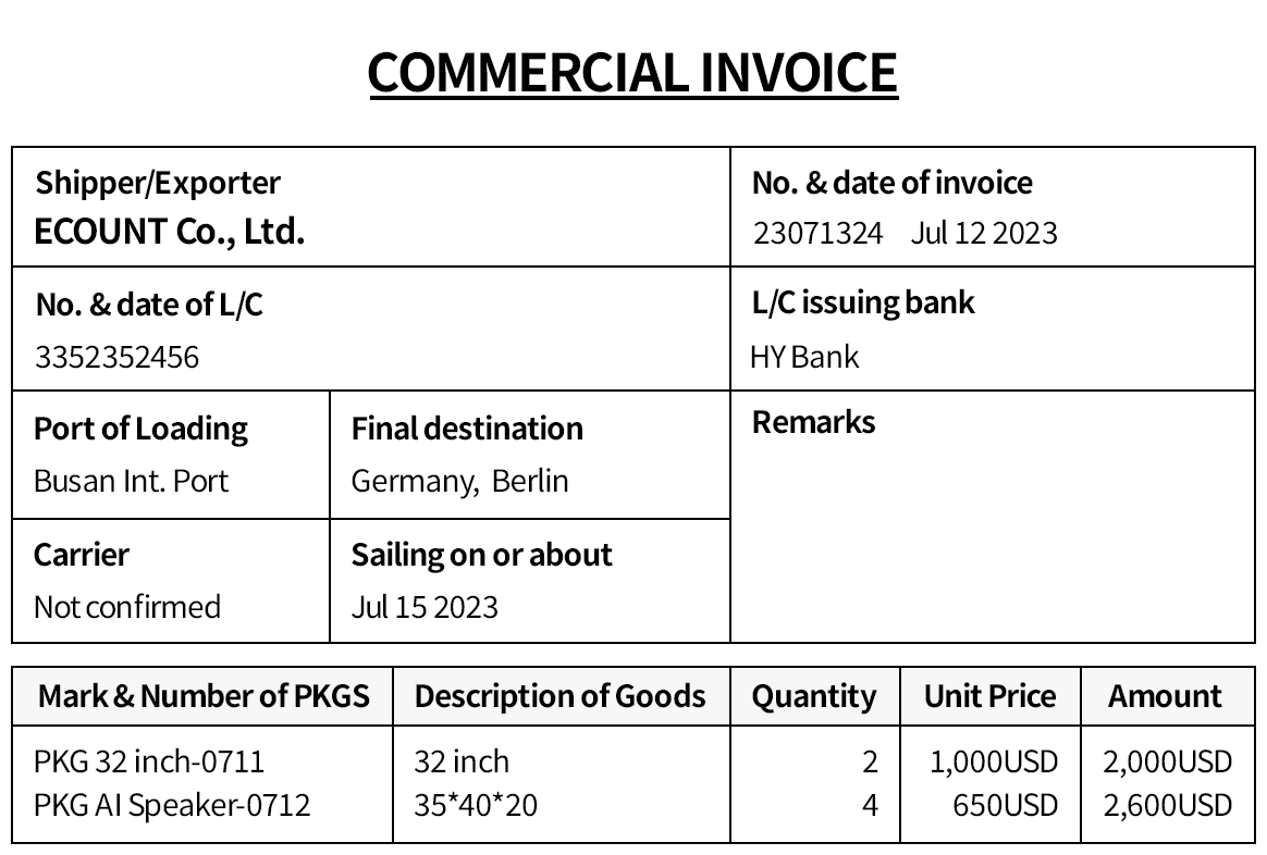 自动生成Invoice/PackingList