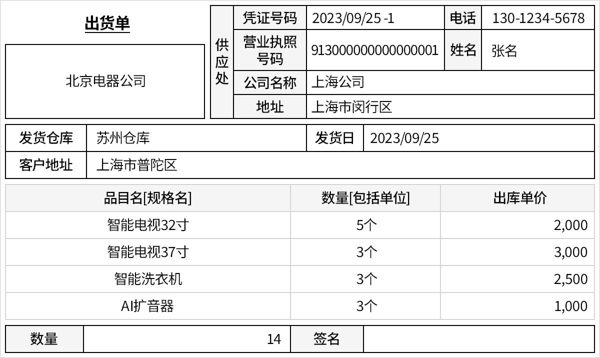 轻松输入出货单自动生成/打印出货单